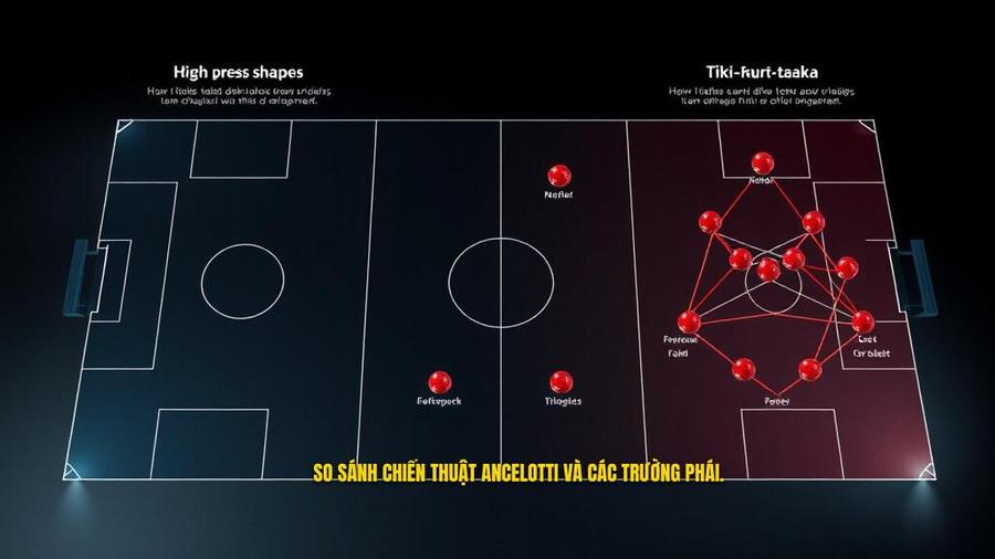 Bảng so sánh Chiến thuật Carlo Ancelotti với các trường phái khác