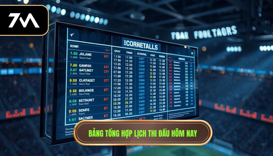 Bảng tổng hợp lịch thi đấu hôm nay